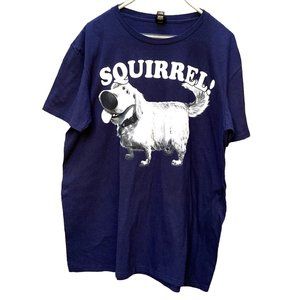 Disney Pixar Dug the Dog from Up Movie Squirrel T Shirt in Navy Size XL